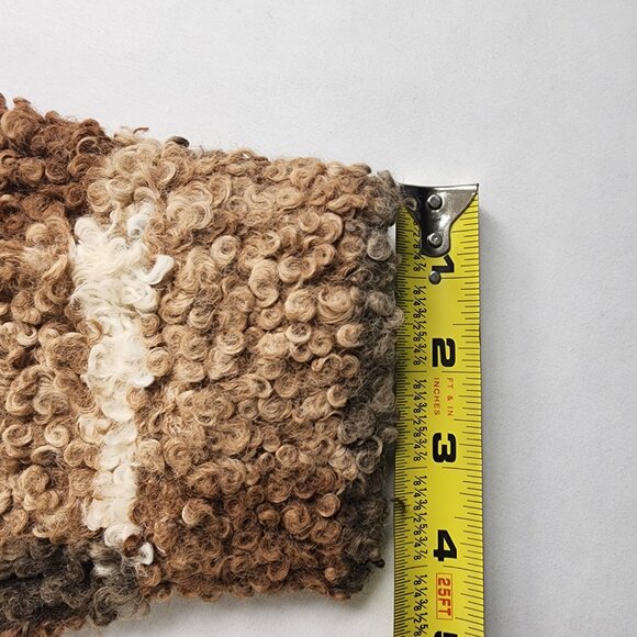 Zenana Sherpa Shacket Size S Brown Tan Beige Block Plaid Side Front Pockets Fall - Picture 8 of 11